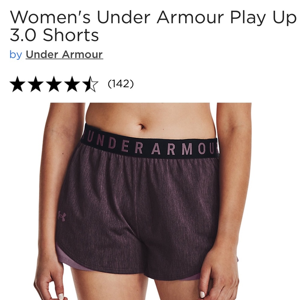 EUC Women's Under Armour Play Up
3.0 Shorts- Black Misty Purple